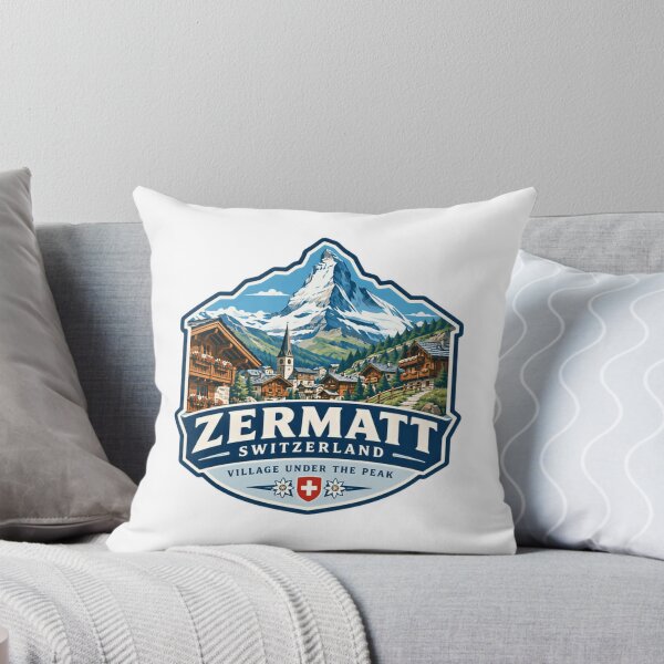 Item preview, Zermatt Switzerland Village Under The Peak Matterhorn Mountain Alpine Travel Tourist designed and sold by Star3NowForMe.
