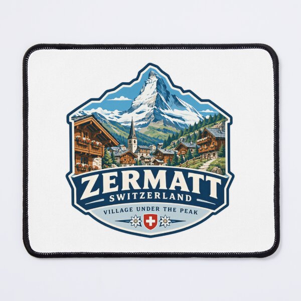 Item preview, Zermatt Switzerland Village Under The Peak Matterhorn Mountain Alpine Travel Tourist designed and sold by Star3NowForMe.