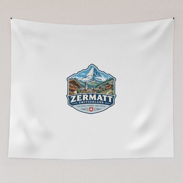 Item preview, Zermatt Switzerland Village Under The Peak Matterhorn Mountain Alpine Travel Tourist designed and sold by Star3NowForMe.
