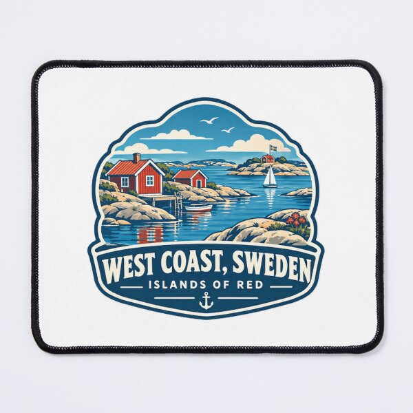 Item preview, West Coast, Sweden Islands Of Red Scandinavian Travel Souvenir designed and sold by Star3NowForMe.