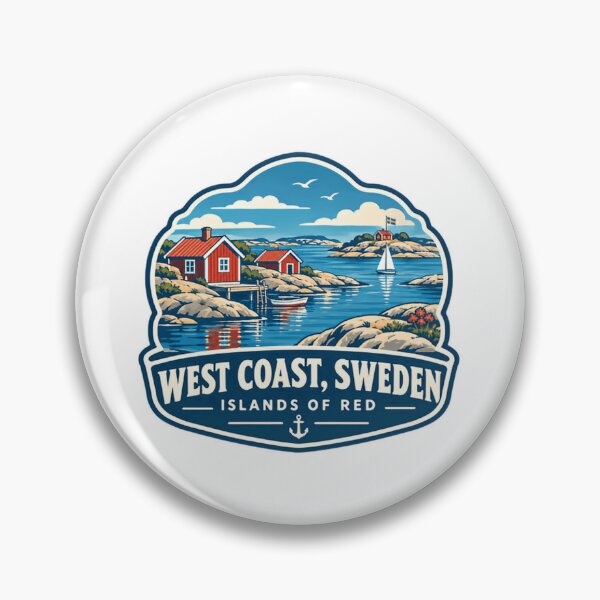 Item preview, West Coast, Sweden Islands Of Red Scandinavian Travel Souvenir designed and sold by Star3NowForMe.
