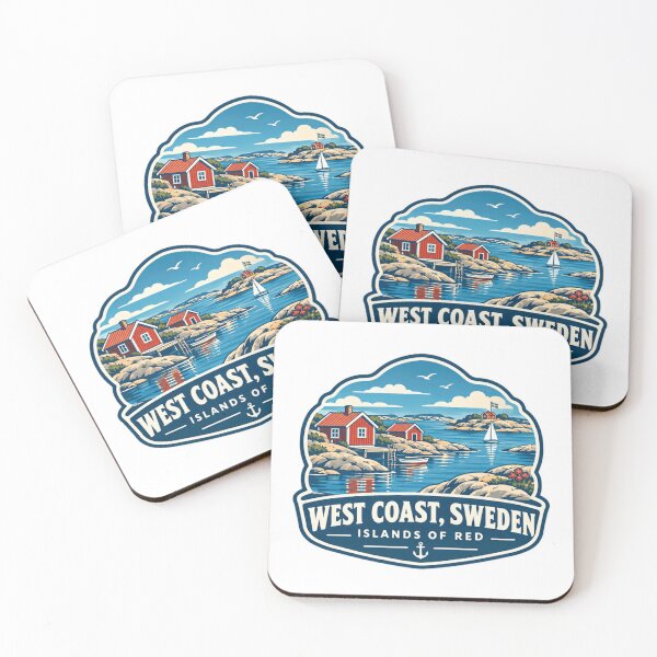 Item preview, West Coast, Sweden Islands Of Red Scandinavian Travel Souvenir designed and sold by Star3NowForMe.