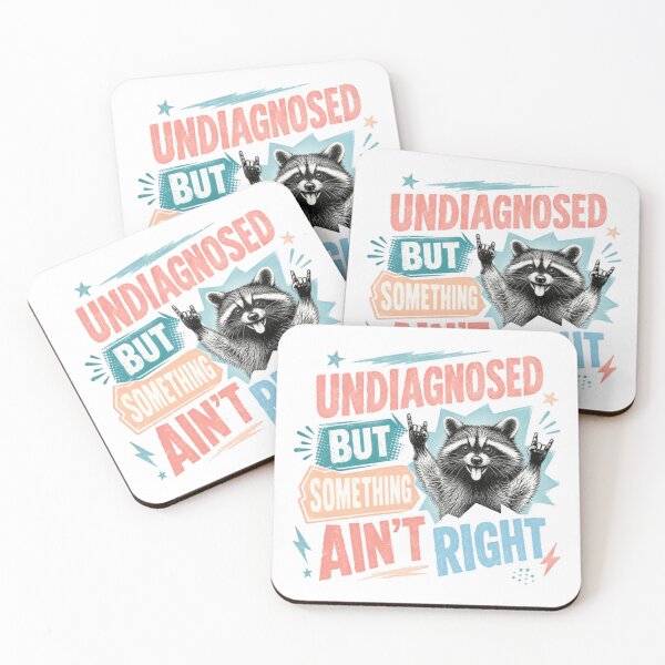 Item preview, Undiagnosed But Something Ain't Right Quirky Humor Raccoon Fan Gift designed and sold by HumansStuck12.