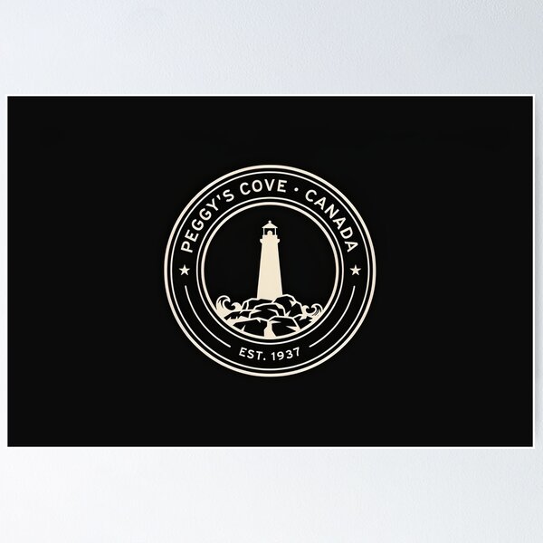 Item preview, Vintage Peggy's Cove Lighthouse Circular Badge Emblem Vector designed and sold by Shutter-Dragon.