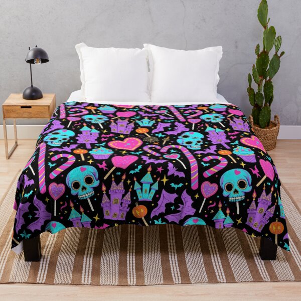 Item preview, Neon Skull Candyland – Colorful Gothic Halloween Seamless Pattern designed and sold by Dream Bloom Gallery.