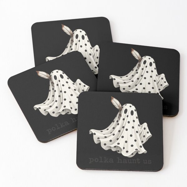 Item preview, Polka Haunt Us Funny Cute Sheet Ghost Halloween Pun Design designed and sold by DevilMayCrySh.