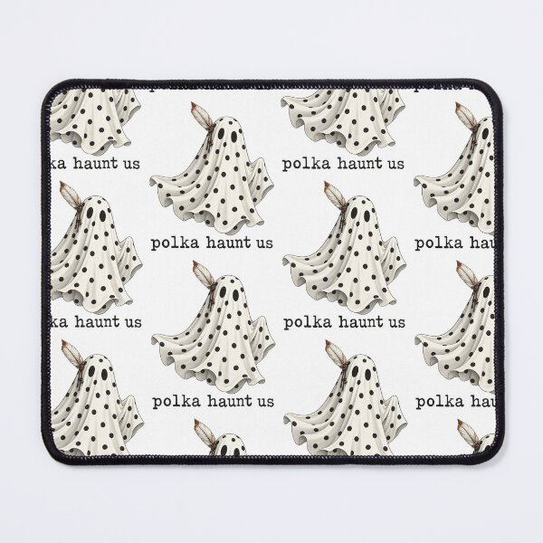 Item preview, Polka Haunt Us Funny Cute Sheet Ghost Halloween Pun Design designed and sold by DevilMayCrySh.
