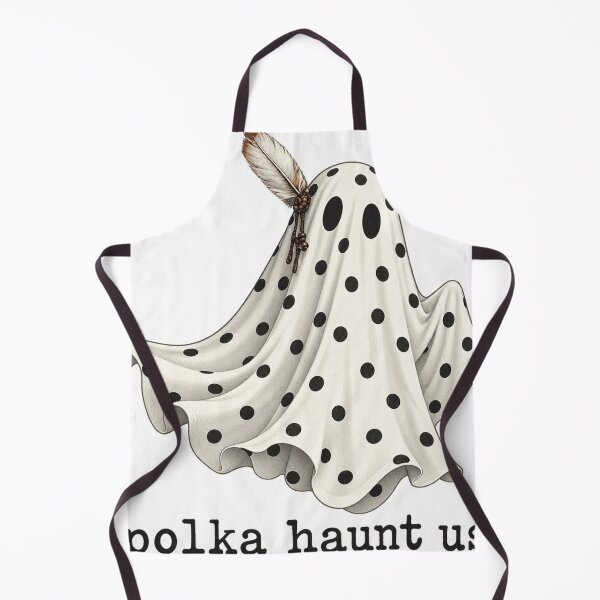 Item preview, Polka Haunt Us Funny Cute Sheet Ghost Halloween Pun Design designed and sold by DevilMayCrySh.