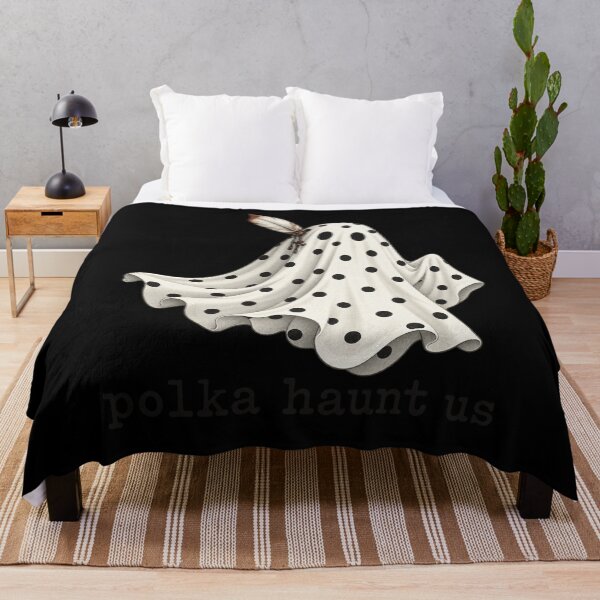 Item preview, Polka Haunt Us Funny Cute Sheet Ghost Halloween Pun Design designed and sold by DevilMayCrySh.