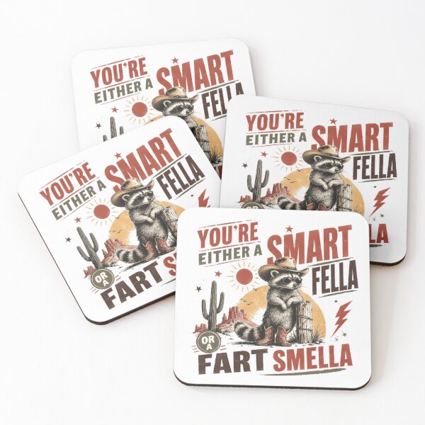 Item preview, You're Either A Smart Fella Or A Fart Smella Funny Raccoon Cowboy Western Humor designed and sold by HumansStuck12.