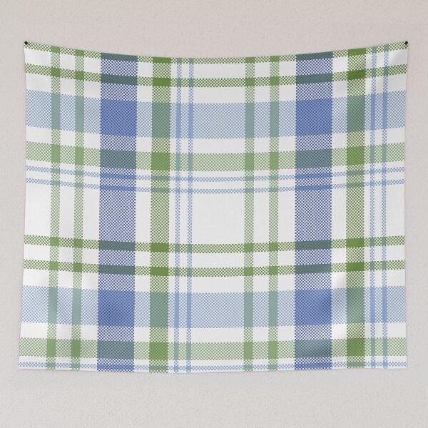 Item preview, Fresh blue and olive green plaid tartan seamless pattern designed and sold by PowerAntShop.
