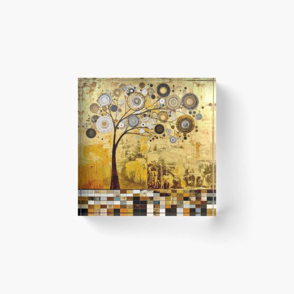 Item preview, Ornate Gold Leaf and Mosaic Circle Tree designed and sold by Vicky Brago-Mitchell®.