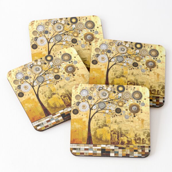 Item preview, Ornate Gold Leaf and Mosaic Circle Tree designed and sold by Vicky Brago-Mitchell®.