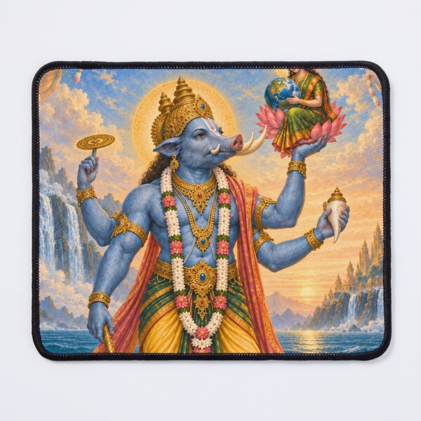 Item preview, Varaha Avatar of Lord Vishnu - Sacred Boar Incarnation Art designed and sold by Homyar.