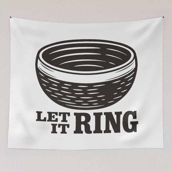 Item preview, Singing Bowl Woodcut Let It Ring Sound Healing designed and sold by Osmose-Studio.