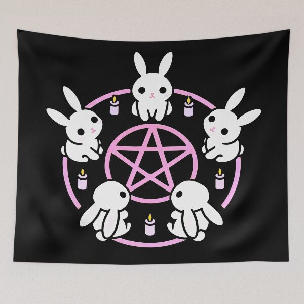 Item preview, Cute Gothic Bunny Pentagram – Pastel Goth Occult designed and sold by The Funky Sprunki.