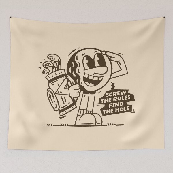 Item preview, Screw The Rules Find The Hole - Vintage Golf Ball Mascot designed and sold by adipra.