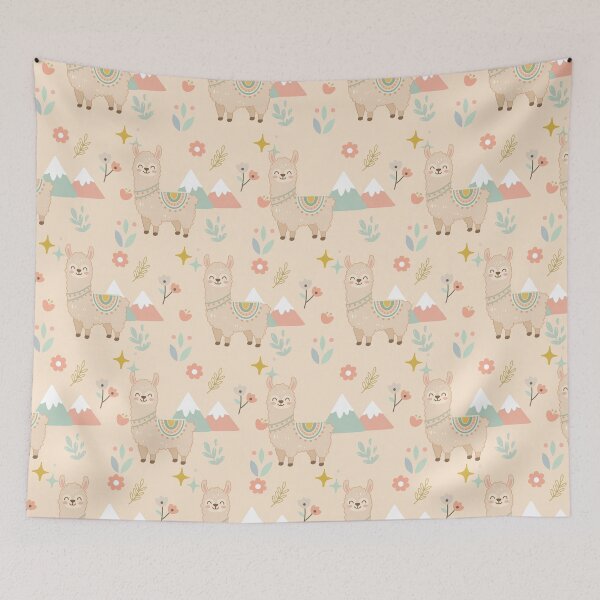Item preview, Cute Llama Alpaca Seamless Pattern Background designed and sold by prapapon.