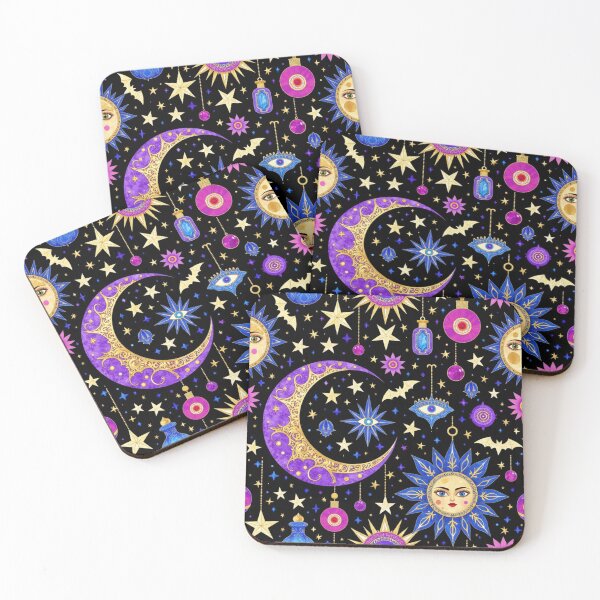 Item preview, Mystical Celestial Moon & Sun – Gothic Astrology Halloween Seamless Pattern designed and sold by Dream Bloom Gallery.