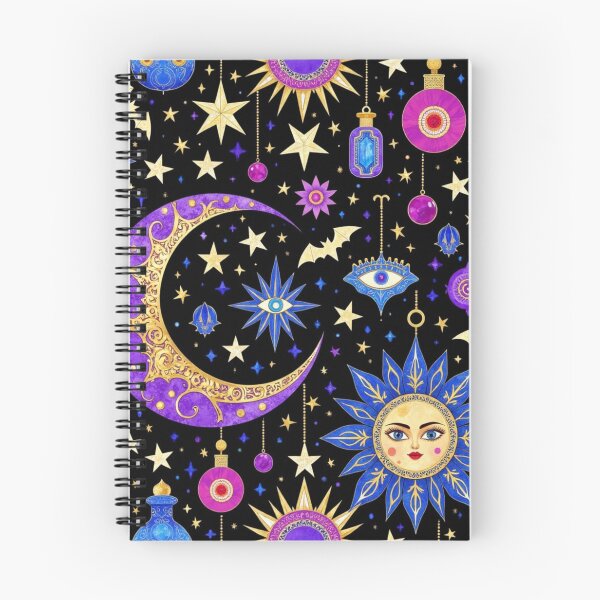 Item preview, Mystical Celestial Moon & Sun – Gothic Astrology Halloween Seamless Pattern designed and sold by Dream Bloom Gallery.