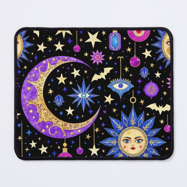 Item preview, Mystical Celestial Moon & Sun – Gothic Astrology Halloween Seamless Pattern designed and sold by Dream Bloom Gallery.