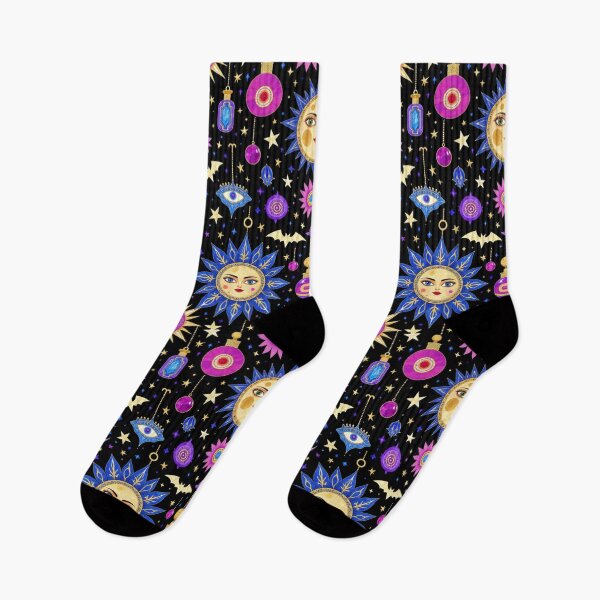Item preview, Mystical Celestial Moon & Sun – Gothic Astrology Halloween Seamless Pattern designed and sold by Dream Bloom Gallery.