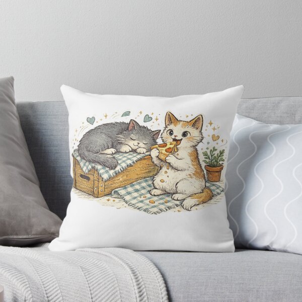 Item preview, Pizza Cats Cozy Picnic Cute Cat Lover Cottagecore Food Art Design designed and sold by inkoutninja.