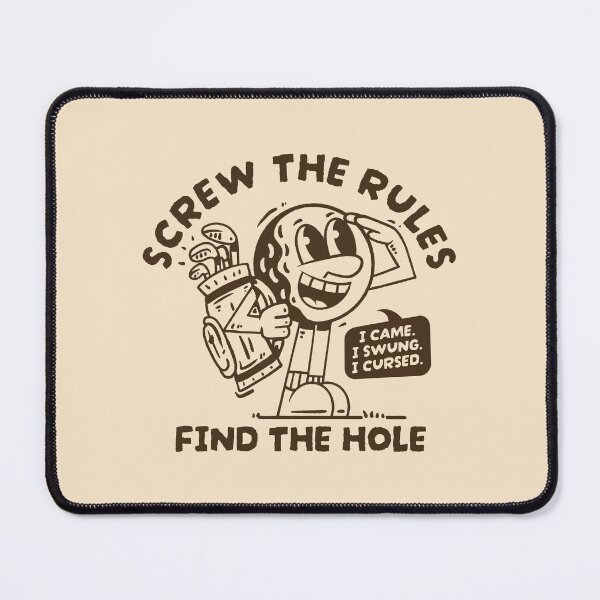 Item preview, Screw The Rules Find The Hole, Vintage Golf Ball Mascot designed and sold by adipra.