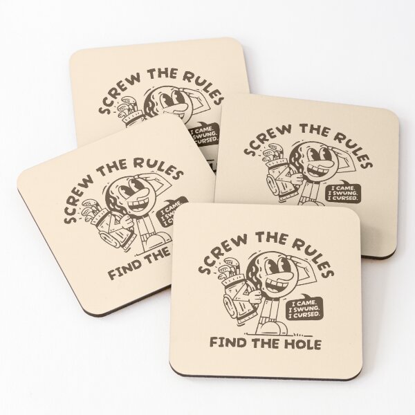 Item preview, Screw The Rules Find The Hole, Vintage Golf Ball Mascot designed and sold by adipra.
