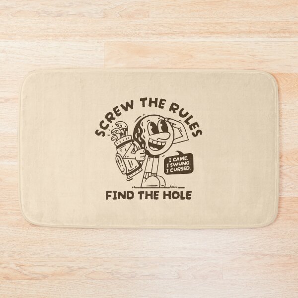 Item preview, Screw The Rules Find The Hole, Vintage Golf Ball Mascot designed and sold by adipra.