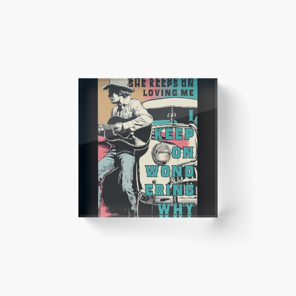 Item preview, Retro Country Music Cowboy Guitar Truck Art designed and sold by LEAHHATFIELD.