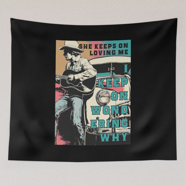 Item preview, Retro Country Music Cowboy Guitar Truck Art designed and sold by LEAHHATFIELD.