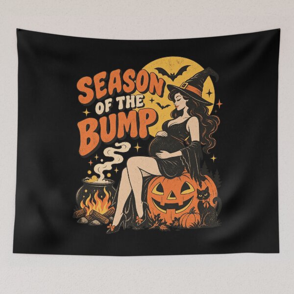 Item preview, Season Of The Bump Retro Pregnant Witch Halloween Pregnancy Design designed and sold by DevilMayCrySh.