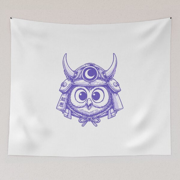 Item preview, Retro Cartoon Samurai Owl  designed and sold by Anugrah januar.