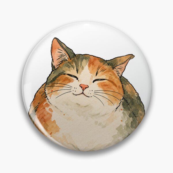 Item preview, Chubby Calico Cat Loaf with a Happy Sleepy Smile designed and sold by Jessie's Palette.