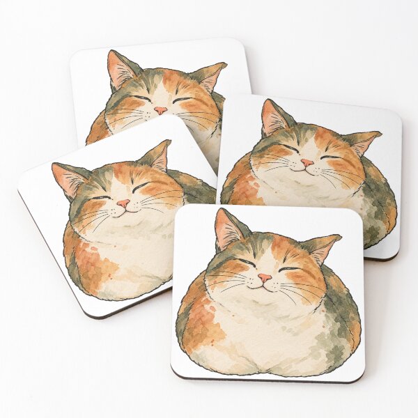Item preview, Chubby Calico Cat Loaf with a Happy Sleepy Smile designed and sold by Jessie's Palette.