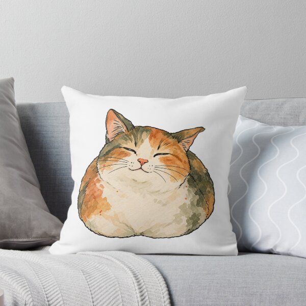 Item preview, Chubby Calico Cat Loaf with a Happy Sleepy Smile designed and sold by Jessie's Palette.