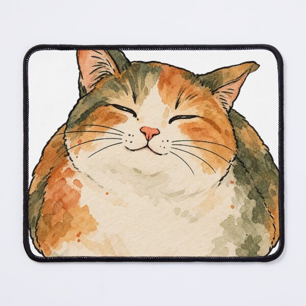 Item preview, Chubby Calico Cat Loaf with a Happy Sleepy Smile designed and sold by Jessie's Palette.