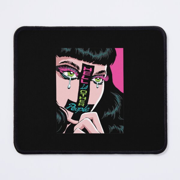 Item preview, Pop Art Woman Crying With 'HELL IS OTHER PEOPLE' Band designed and sold by LEAHHATFIELD.
