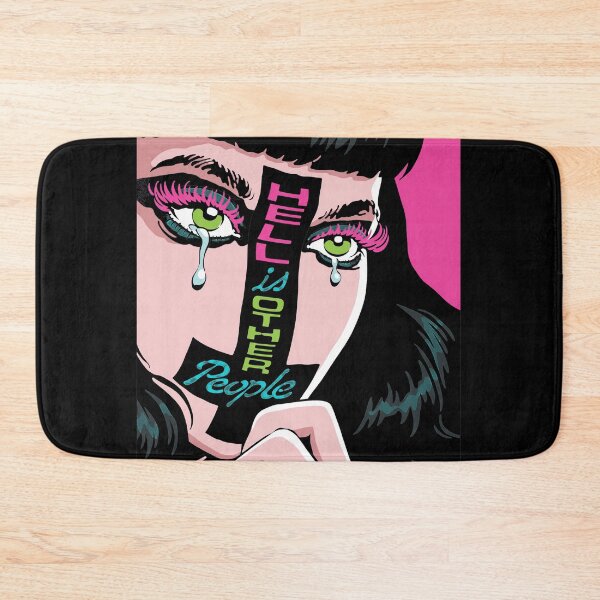 Item preview, Pop Art Woman Crying With 'HELL IS OTHER PEOPLE' Band designed and sold by LEAHHATFIELD.