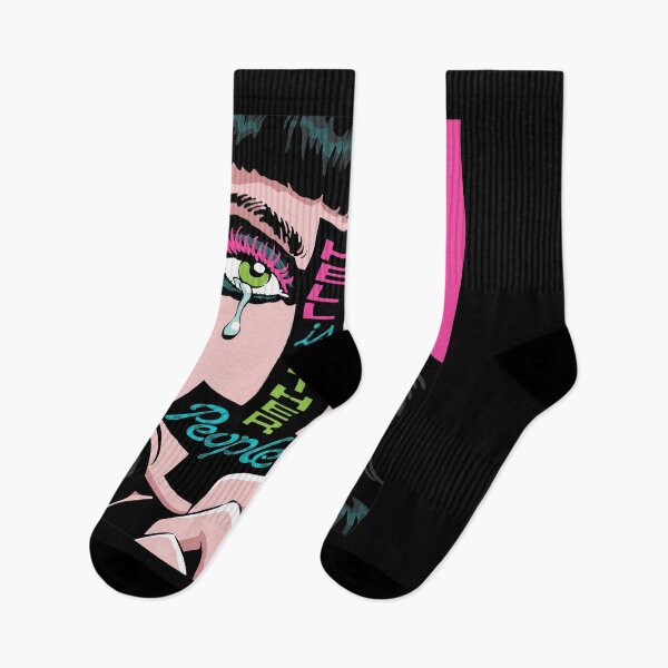 Item preview, Pop Art Woman Crying With 'HELL IS OTHER PEOPLE' Band designed and sold by LEAHHATFIELD.