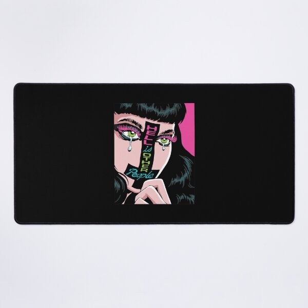 Item preview, Pop Art Woman Crying With 'HELL IS OTHER PEOPLE' Band designed and sold by LEAHHATFIELD.