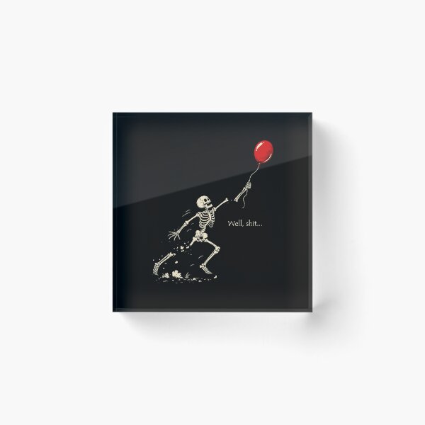 Item preview, Halloween Skeleton Lost Balloon Well Shit Meme designed and sold by nosu-art-pod.
