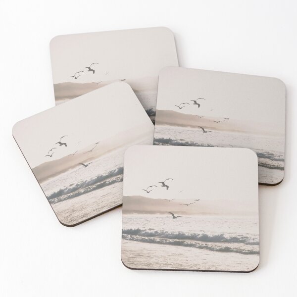 Item preview, Seagulls in Flight Over Backlit Waves designed and sold by hanlahav.