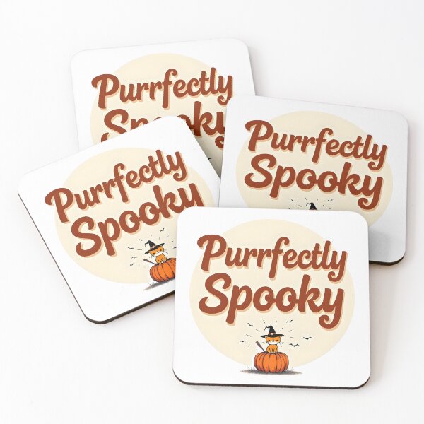 Item preview, purrfectly spooky cute cat with pumpkin catoon halloween designed and sold by Panya-Design.