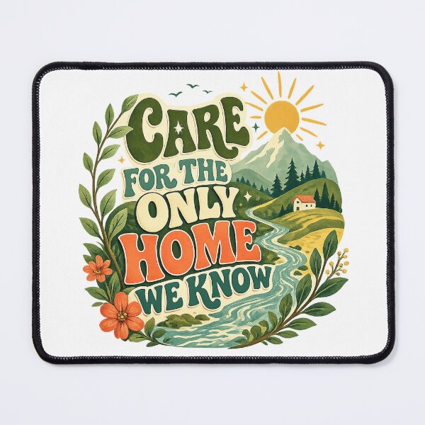 Item preview, Care for the Only Home We Know Earth Nature Environmental Quote Art designed and sold by inkoutninja.