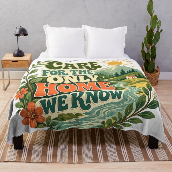 Item preview, Care for the Only Home We Know Earth Nature Environmental Quote Art designed and sold by inkoutninja.