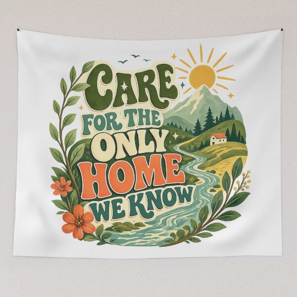 Item preview, Care for the Only Home We Know Earth Nature Environmental Quote Art designed and sold by inkoutninja.