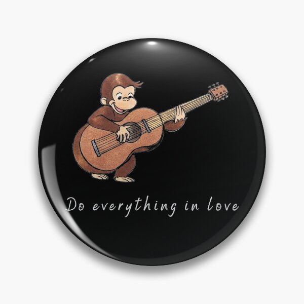 Item preview, Cute Monkey Playing Guitar Do Everything in Love Music Lover Artwork designed and sold by VelourEmber.