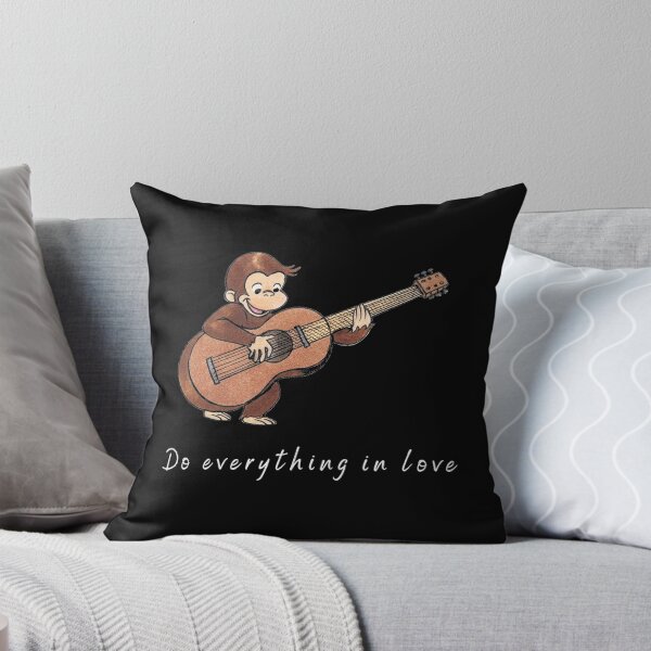 Item preview, Cute Monkey Playing Guitar Do Everything in Love Music Lover Artwork designed and sold by VelourEmber.
